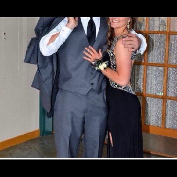 Dresses & Skirts - Black and silver rhinestoned prom dress